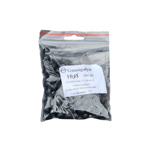 Gumigolyó 10 mm 0,6g  fekete 50-55 shore
