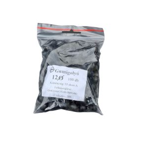 Gumigolyó 12 mm 1,1g fekete 50-55 shore