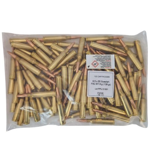 6,5x55 Partizán VM-FMJ BT 9 g/139 gr( 100db-os csomagban)(A-083B)
