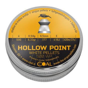 4,5 mm Coal Hollow Point White Pellets 0,54g/8,33 gr  ( 500 db)