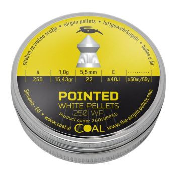 5,5 Coal Pointed White Pellets 1,00g/15,43gr hegyes ( 250db )